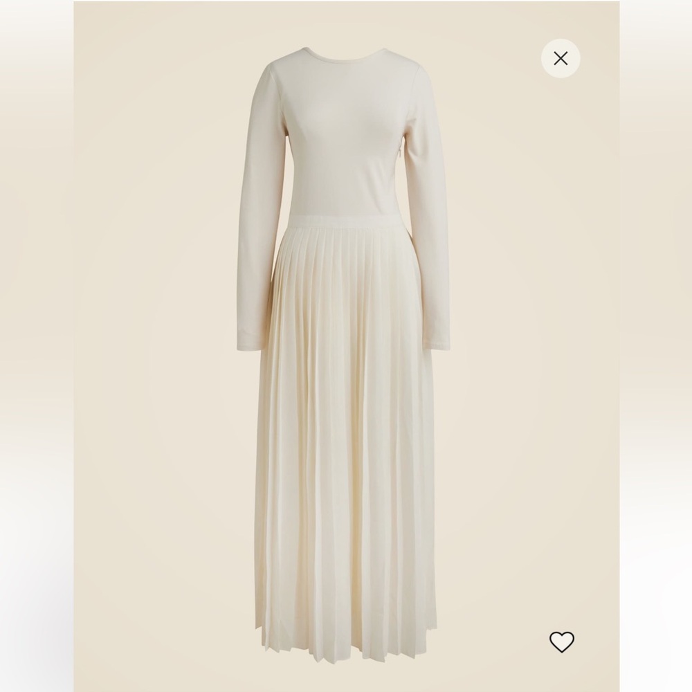 JCrew pleated ballet dress in stretch cotton blend - XXS natural white